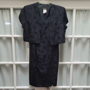Vintage Little Black Dress with Matching Jacket by P.J. Klein - Size 16